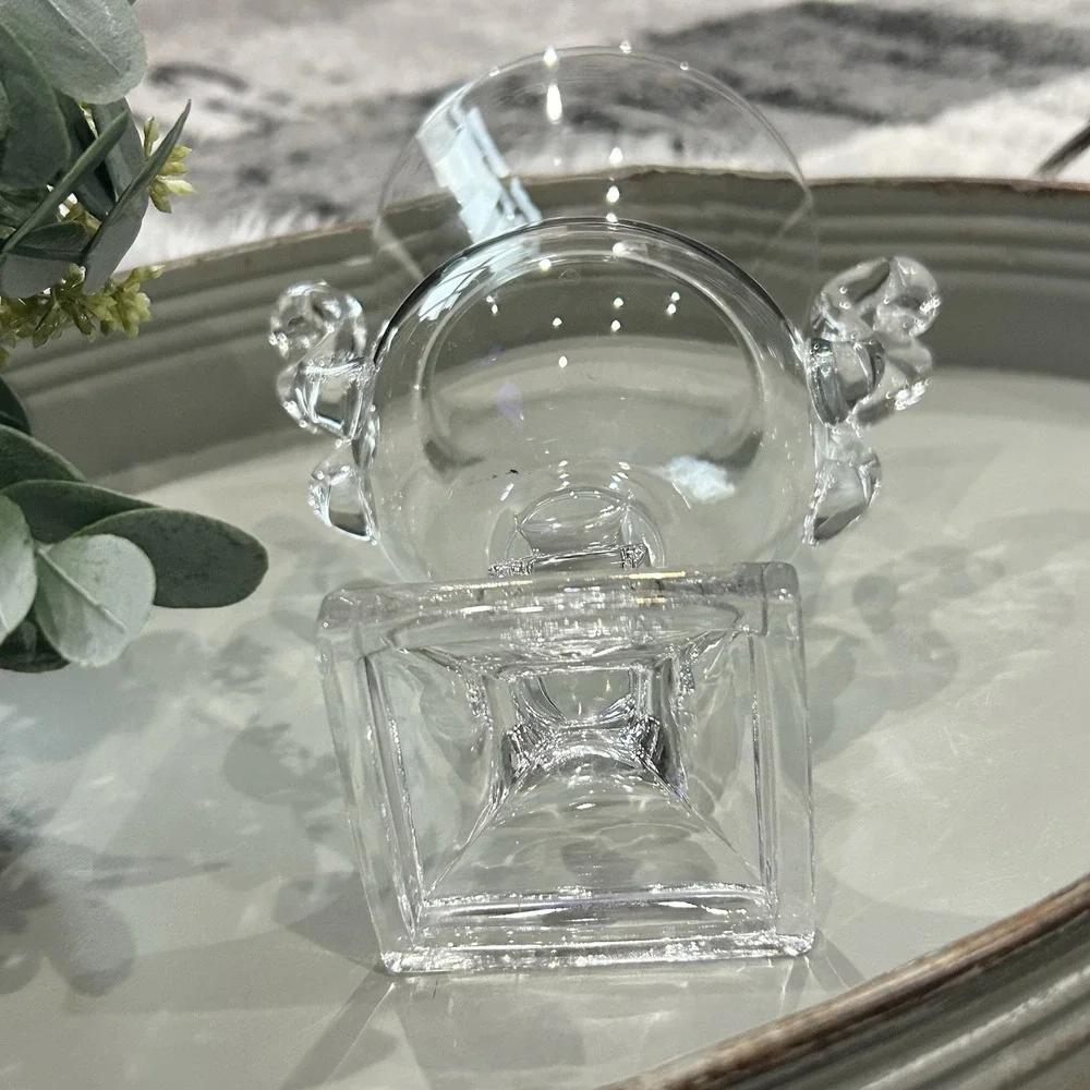 Duncan‎ Miller MCM 1940's Grecian Clear Glass Urn Vase With Handles